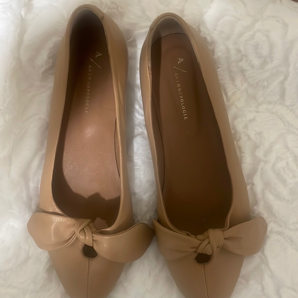 Anthropologie Camille bow tie flats sz 39